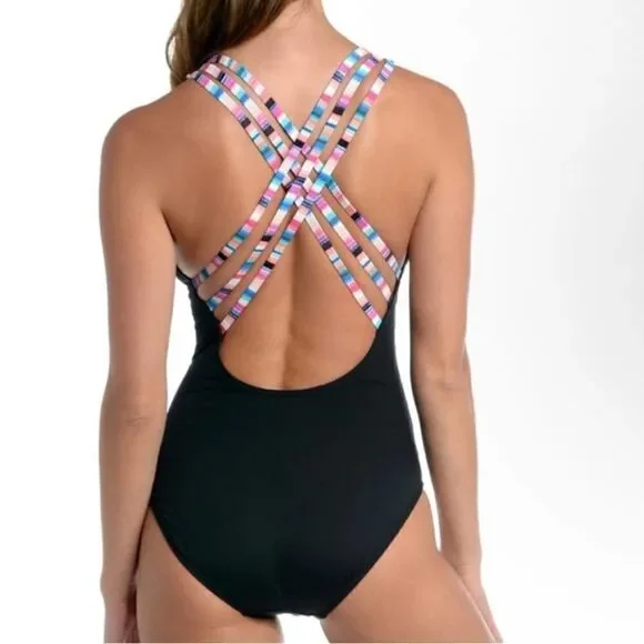 La Blanca Catalina Coast Multi-Strap Cross-Back One Piece Size 6 NEW - Picture 5 of 6